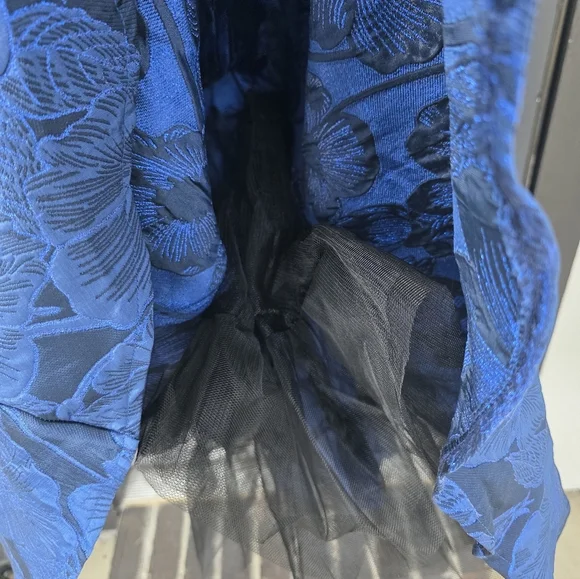 B Darlin Juniors' Sweetheart-Neck Jacquard Fit & Flare Dress Sz 0 Blue NWT Party - Picture 11 of 14